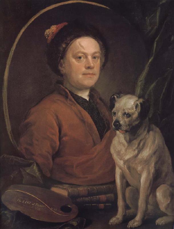 William Hogarth The artist and his dog oil painting picture